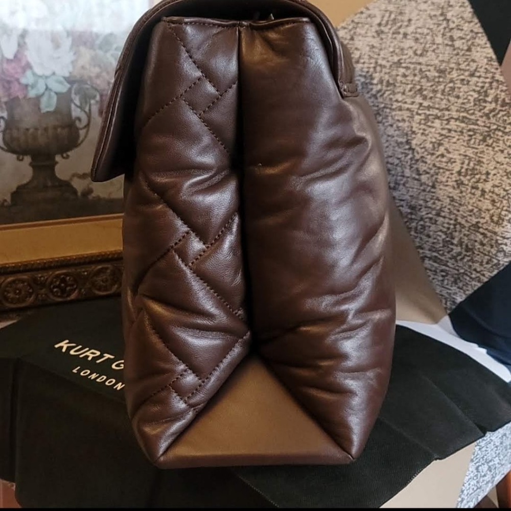 KURT GEIGER Macro Kensington Brown Leather Corssbody Bag - Picture 6 of 13